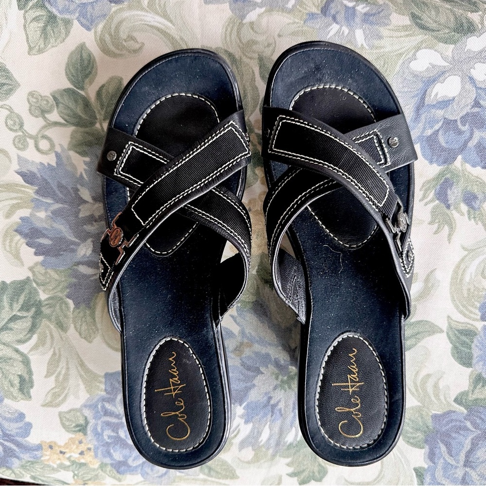 Cole Haan Nike Air Alta G Series Black Slide Wedges